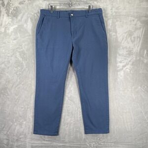 Ash & Erie Pants men's 36x27 Classic Fit Chino Flat Front Stretch Casual Blue